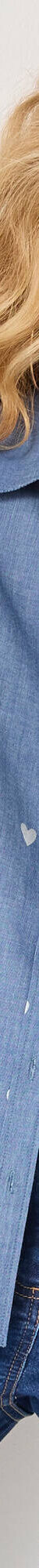 Chemisier boutonné chambray imprimé coeurs (bleached) Chemisier boutonné chambray imprimé coeurs (bleached)